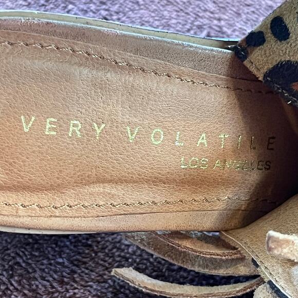 Very Volatile Cheetah Print Block Heel Sandals - Size 7 - Picture 2 of 12